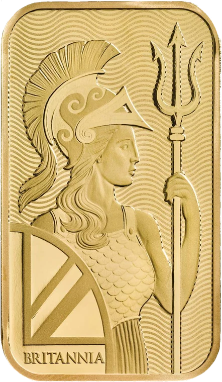 A one ounce minted gold bar